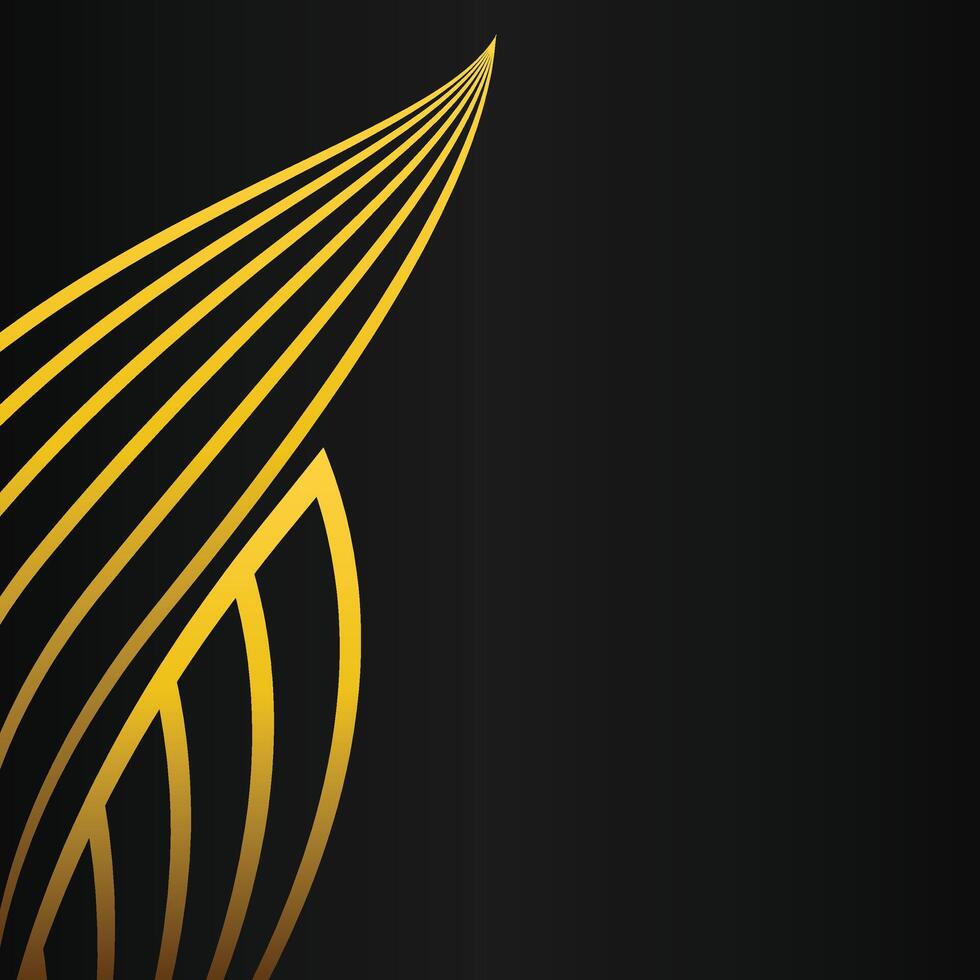 abstract golden flower frame corner decoration on black background vector