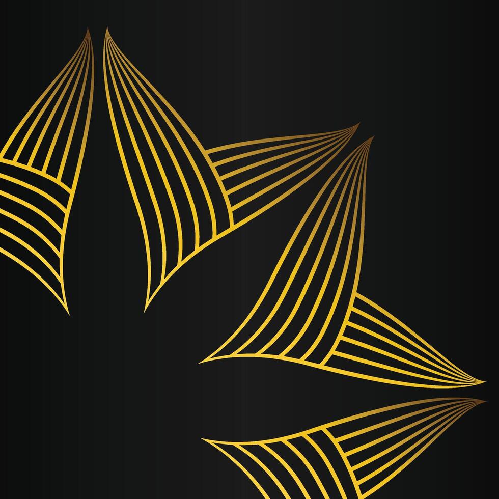 abstract golden flower frame corner decoration on black background vector