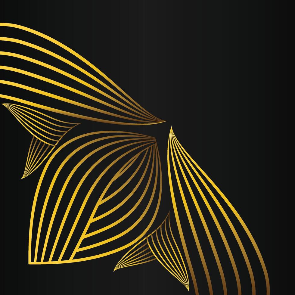 abstract golden flower frame corner decoration on black background vector