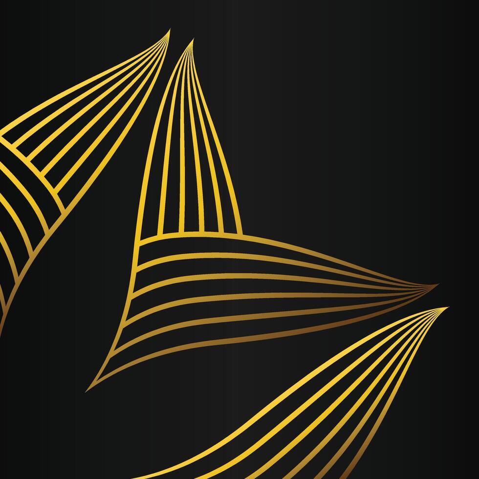 abstract golden flower frame corner decoration on black background vector