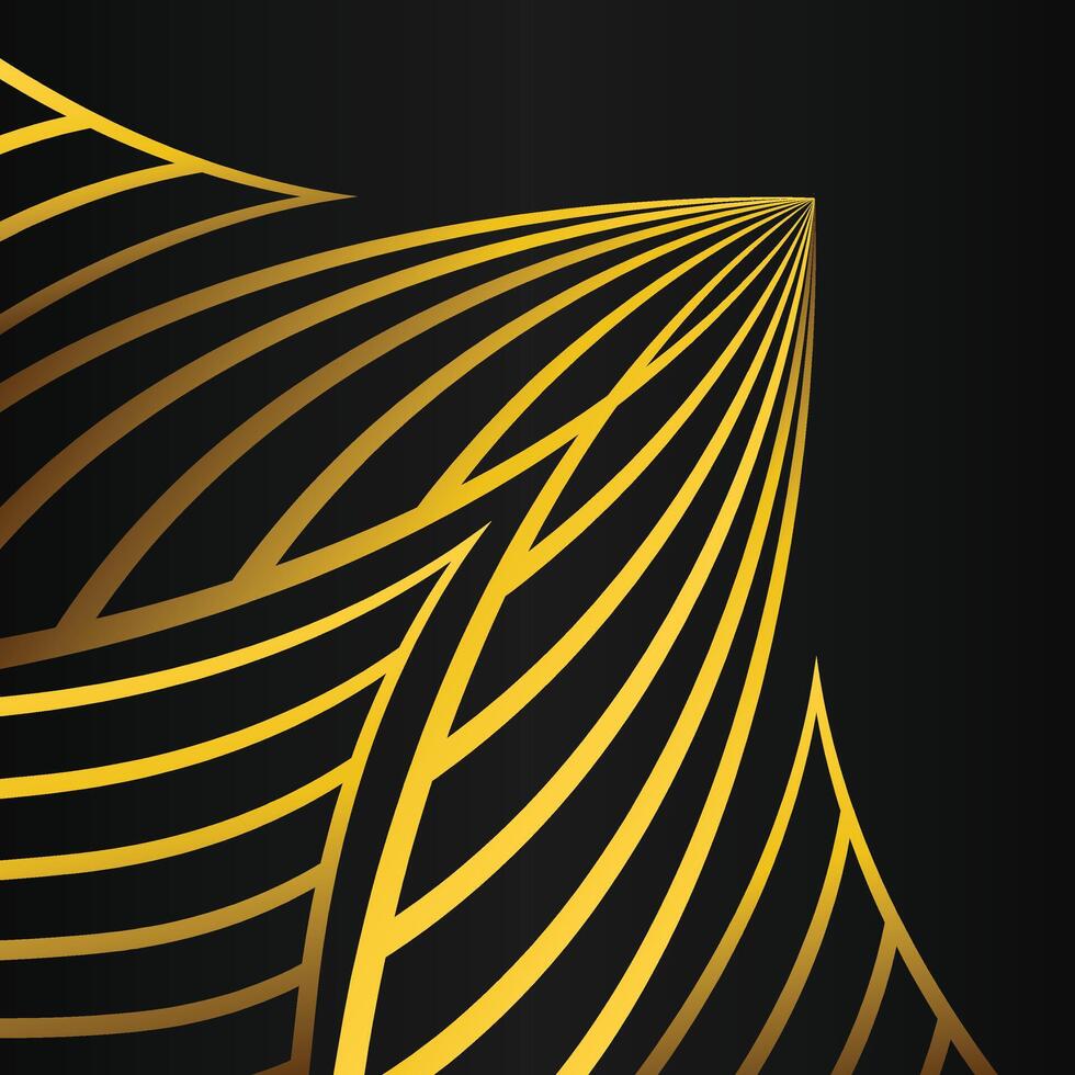 abstract golden flower frame corner decoration on black background vector