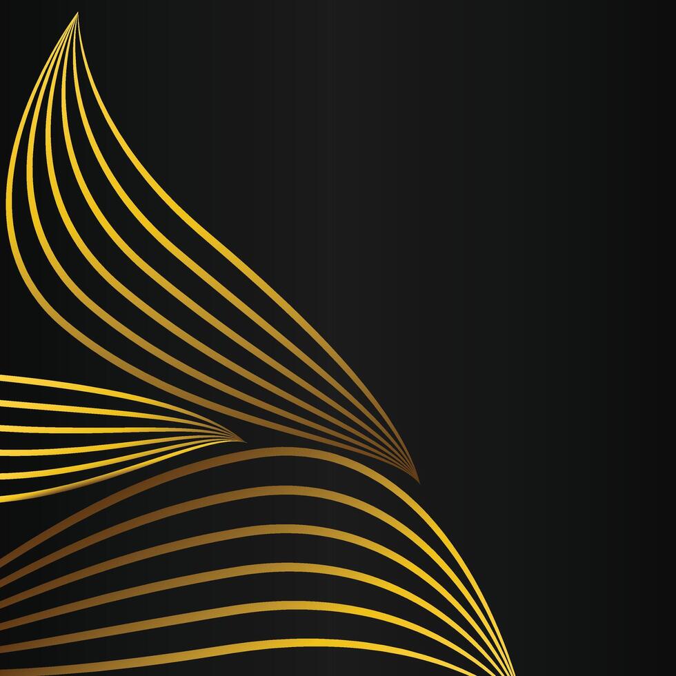 golden flower frame corner decoration on black background vector