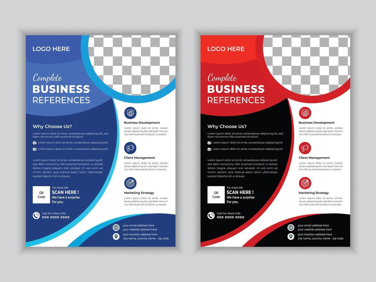 Corporate business brochure flyer design a4 template layout. marketing, business proposal, promotion, advertise, publication. Digital marketing flyer set. perfect for creative professional business vector