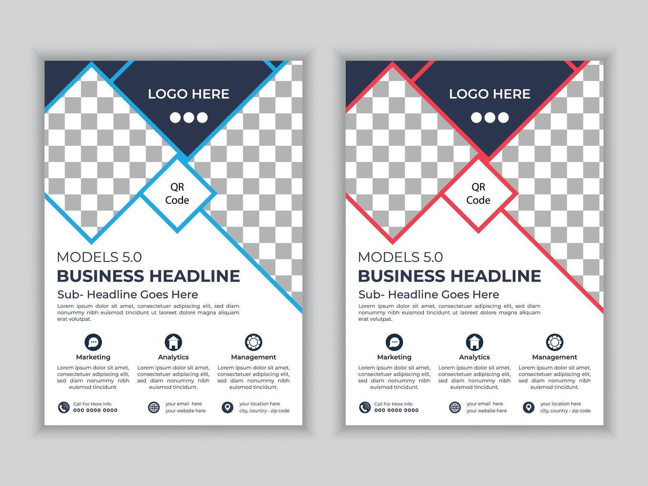 Corporate business brochure flyer design a4 template layout. marketing, business proposal, promotion, advertise. Digital marketing flyer set. perfect for creative professional business or office vector
