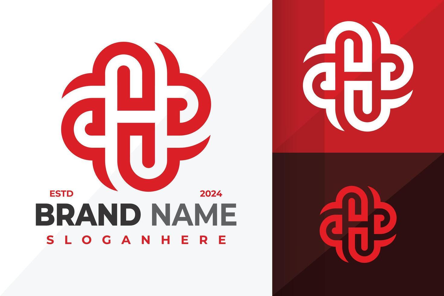 Letter H Heart Unique Logo design symbol icon illustration vector