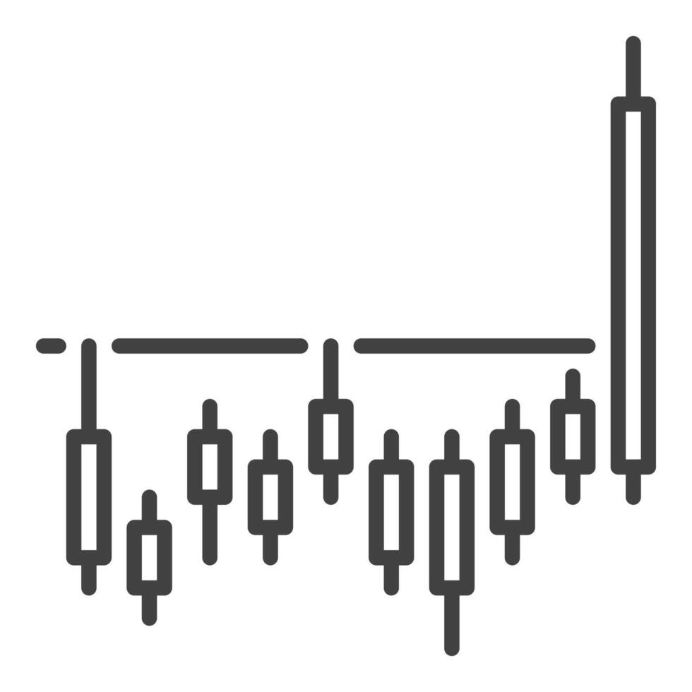 Crypto Candlestick Chart Price Movements icon or sign in outline style vector