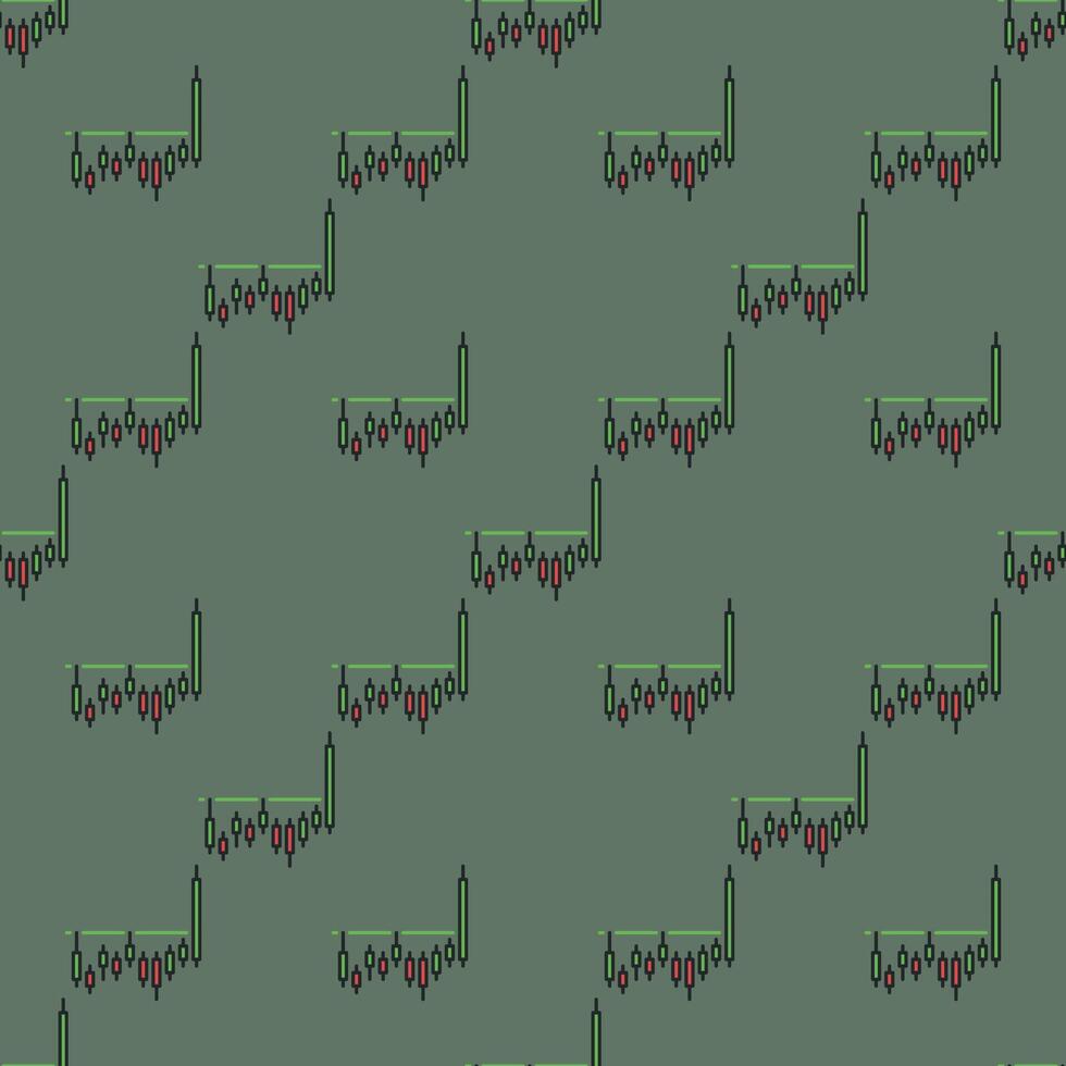 Crypto Candlestick Chart price action colored seamless pattern vector