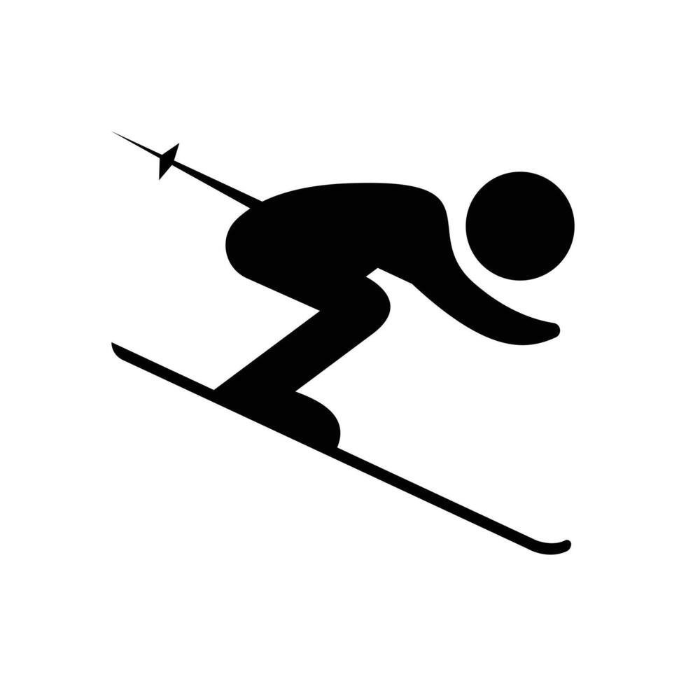 Olympic winter, ice skiing silhoutte vector