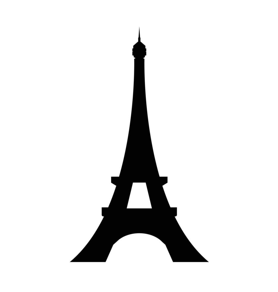 Eiffel Tower Silhoutte. France Landmark vector
