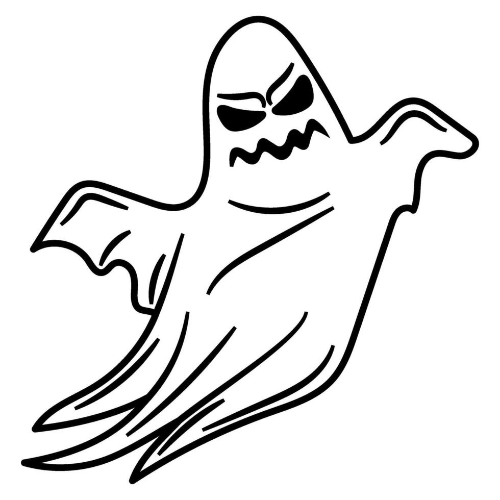 Halloween Ghost Line Illustration vector