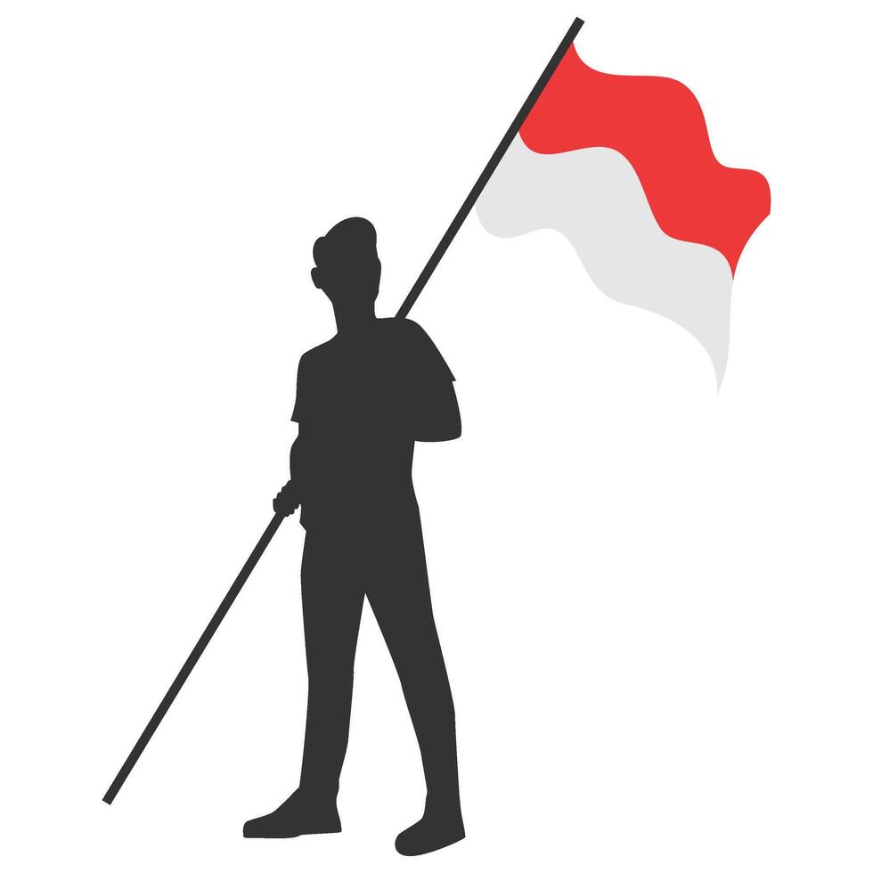 Indonesia Independence Day People Silhouette vector