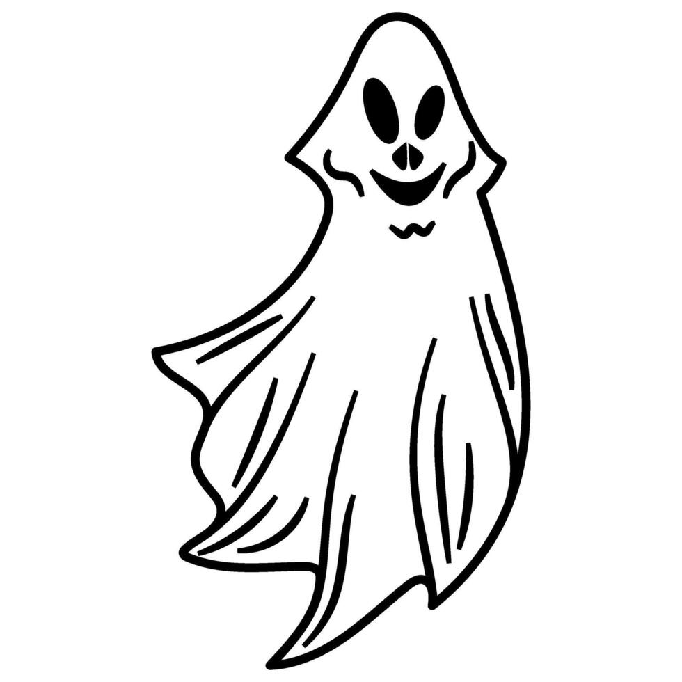 Halloween Ghost Line Illustration vector