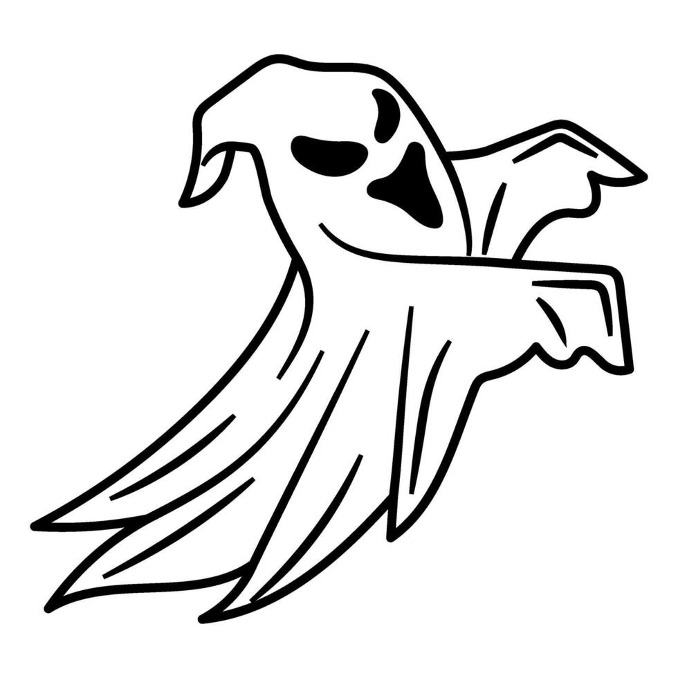 Halloween Ghost Line Illustration vector