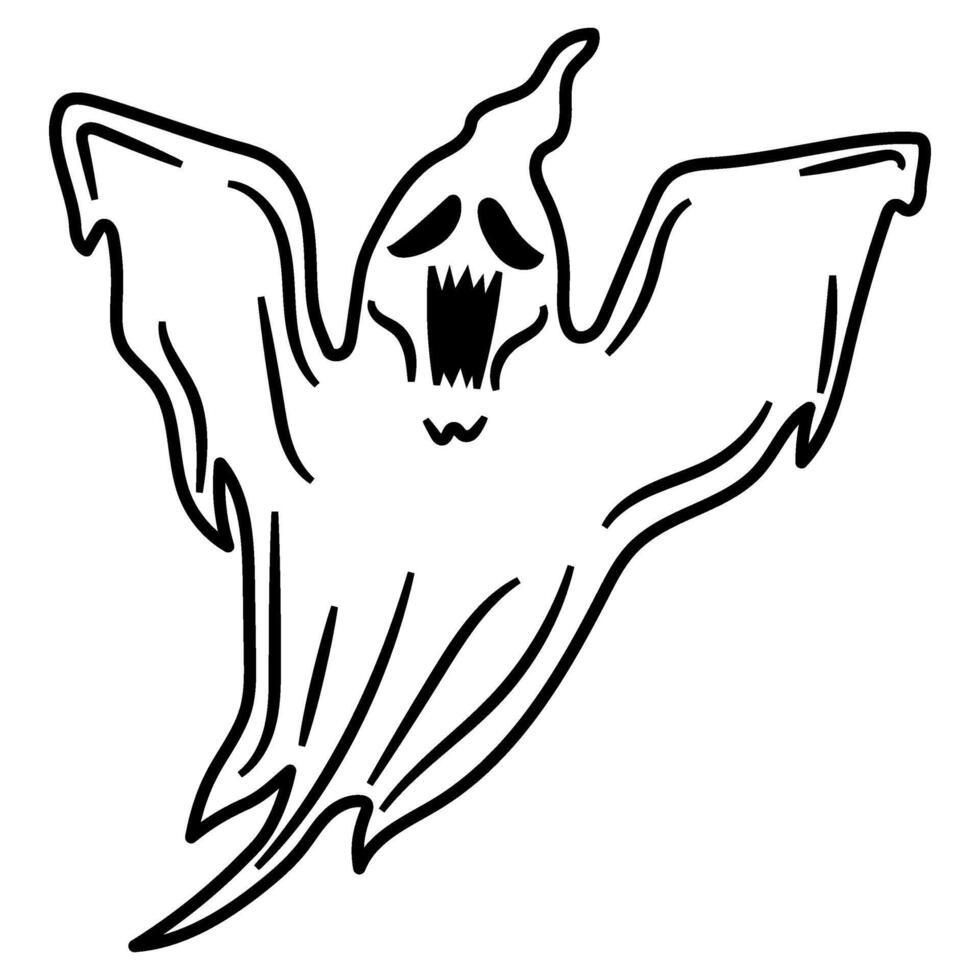 Halloween Ghost Line Illustration vector