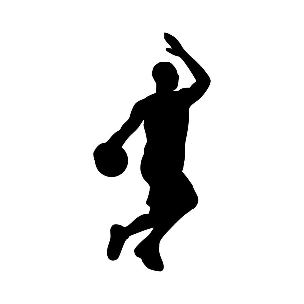 Illustration of basketball player silhouette. basketball player icon vector