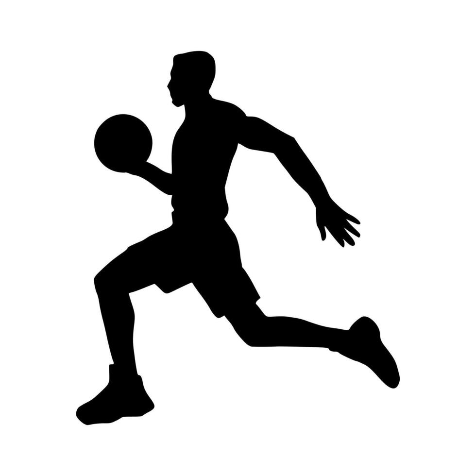 Illustration of basketball player silhouette. basketball player icon vector