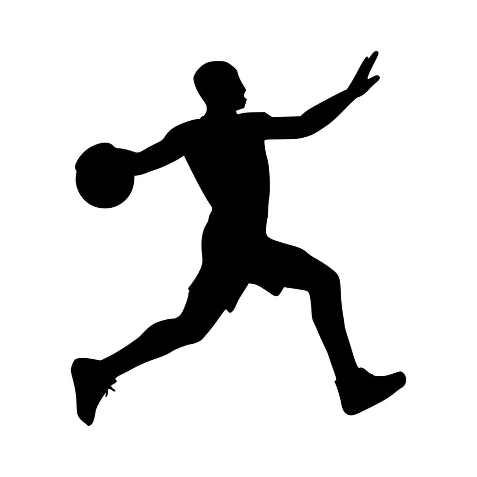 Illustration of basketball player silhouette. basketball player icon vector