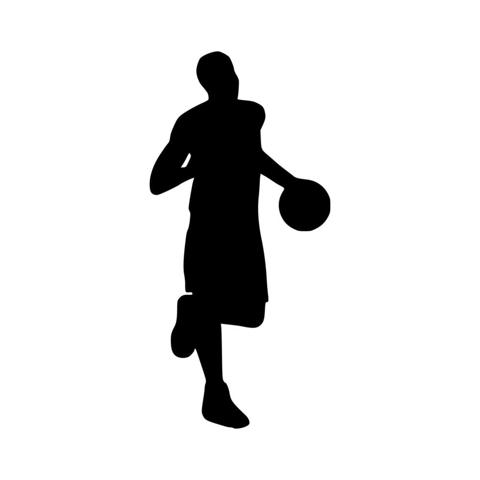 Illustration of basketball player silhouette. basketball player icon vector