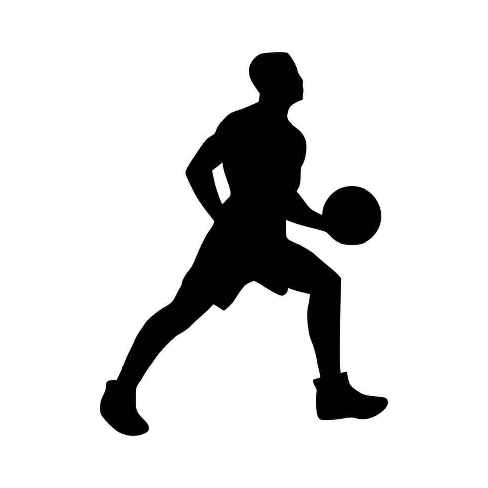 Illustration of basketball player silhouette. basketball player icon vector
