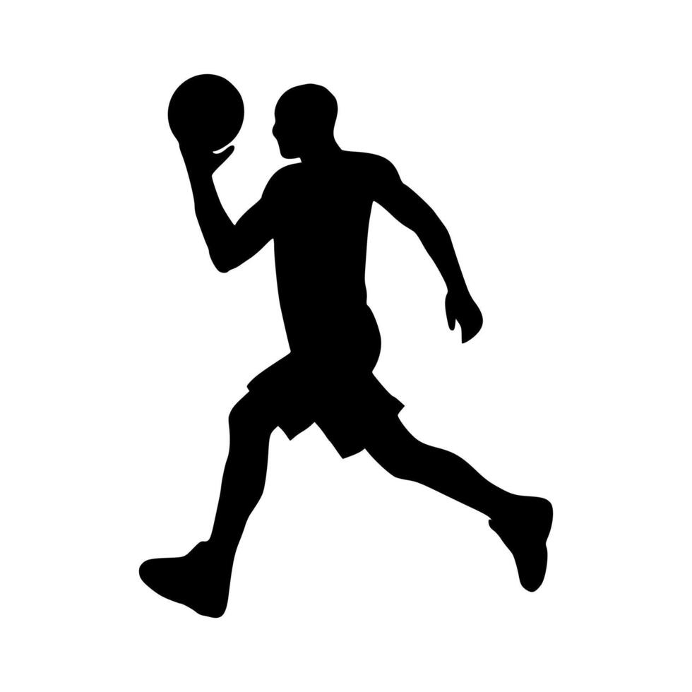 Illustration of basketball player silhouette. basketball player icon vector
