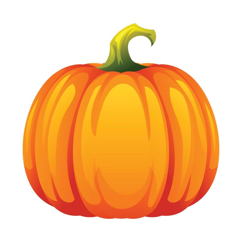 Pumpkin illustration, perfect for Halloween and autumn graphic projects and decorations. Cartoon vector