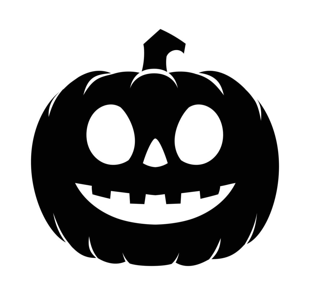Halloween pumpkin with smile face. Jack o lantern. Cartoon character silhouette illustration vector