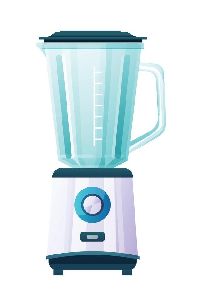 Electric blender with transparent jar. Illustration isolated on white background vector