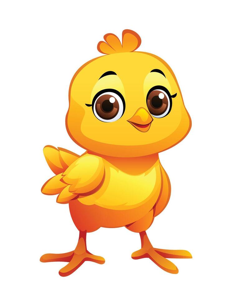 Cute chick cartoon illustration isolated on white background vector