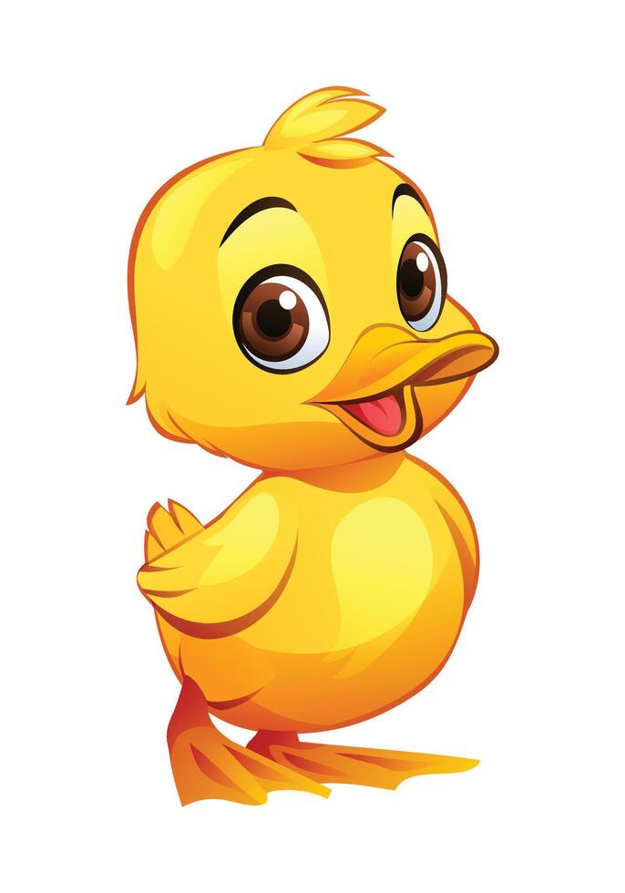 Cute baby duck cartoon illustration. isolated on white background vector