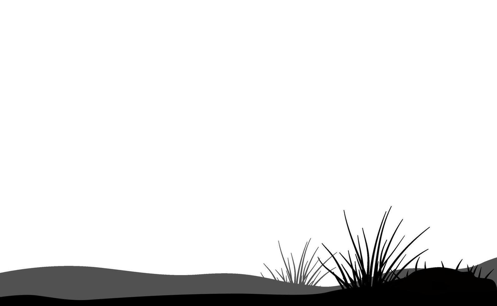 meadow silhouette with long grass vector