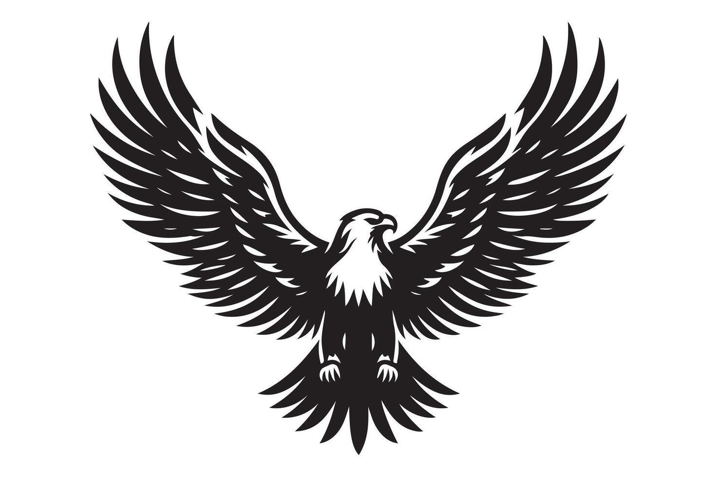 Eagle silhouette art illustration with white background vector