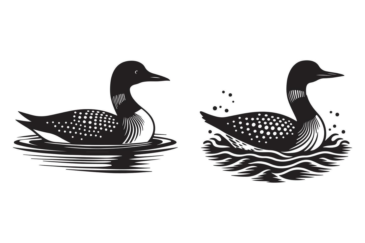 Loon silhouette art illustration with white background vector