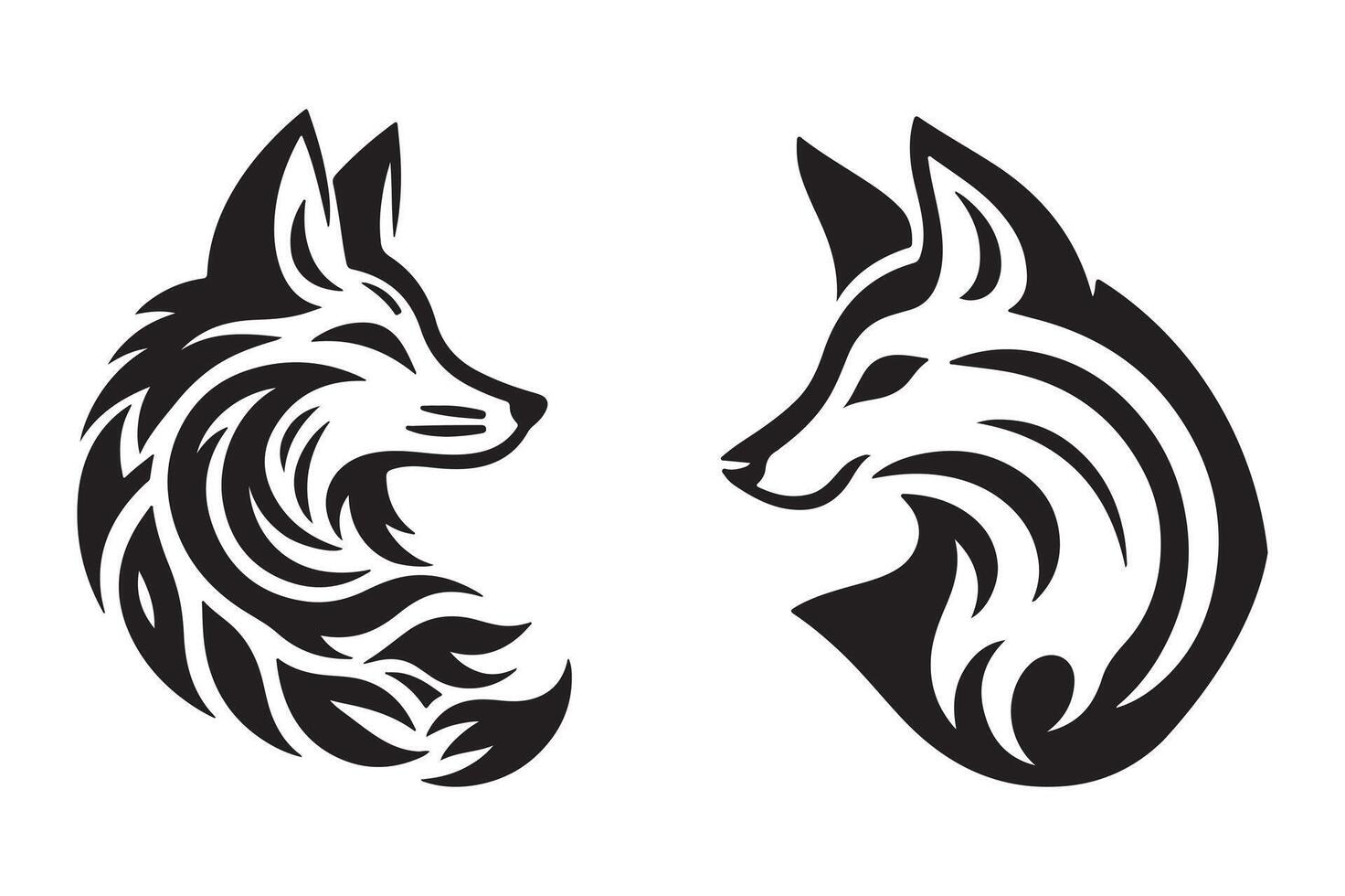 fox silhouette style illustration art isolated on transparent background vector