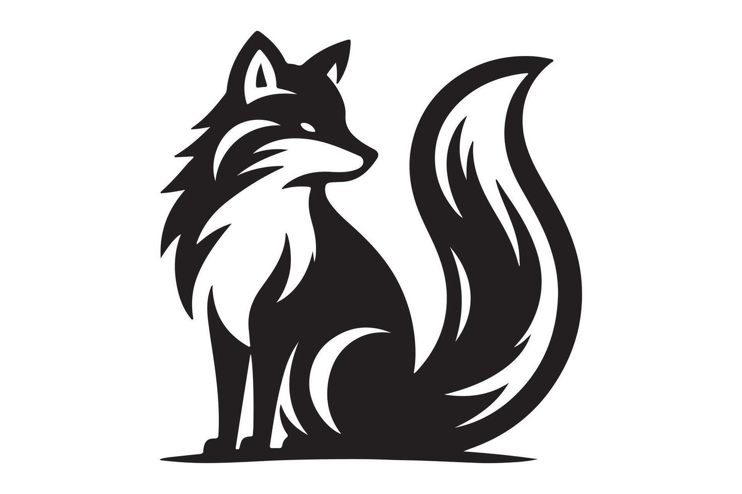 fox silhouette style illustration art isolated on transparent background vector