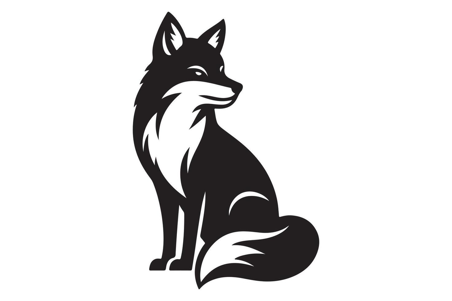 fox silhouette style illustration art isolated on transparent background vector