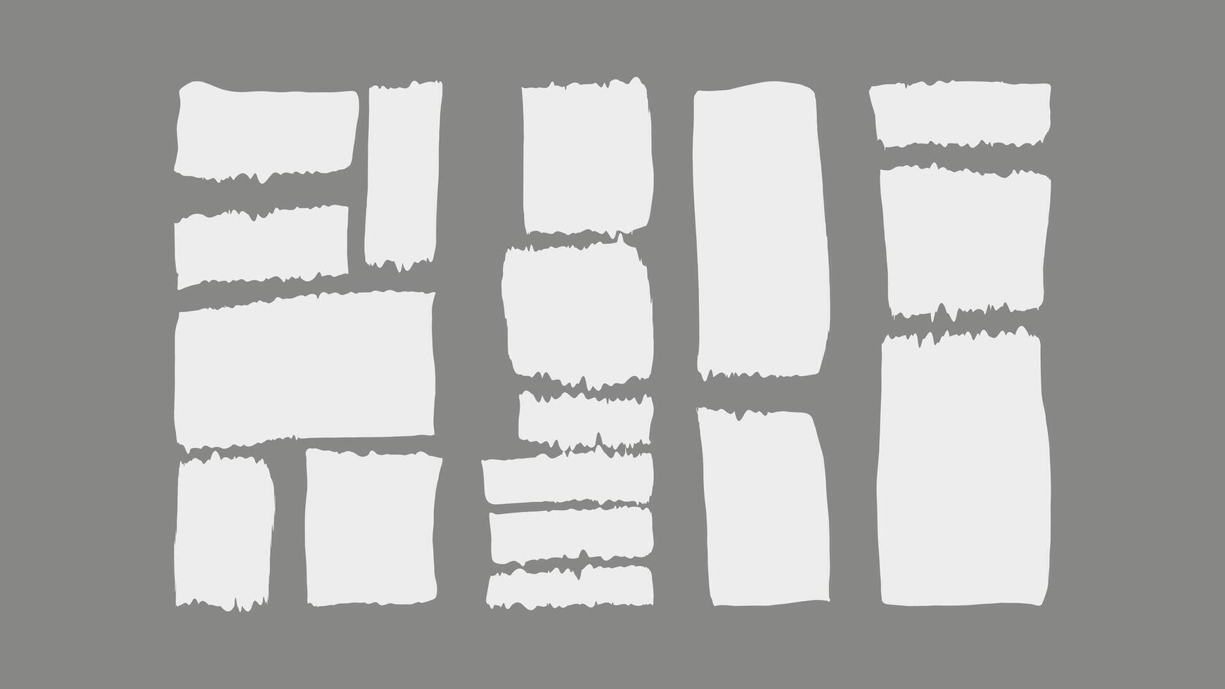 Paper and Elements scrapbooking Old torn crumpled. Different textures patterns ragged edgess document mockup. illustration. vector