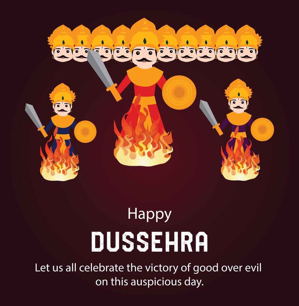 Happy Dussehra celebration vector