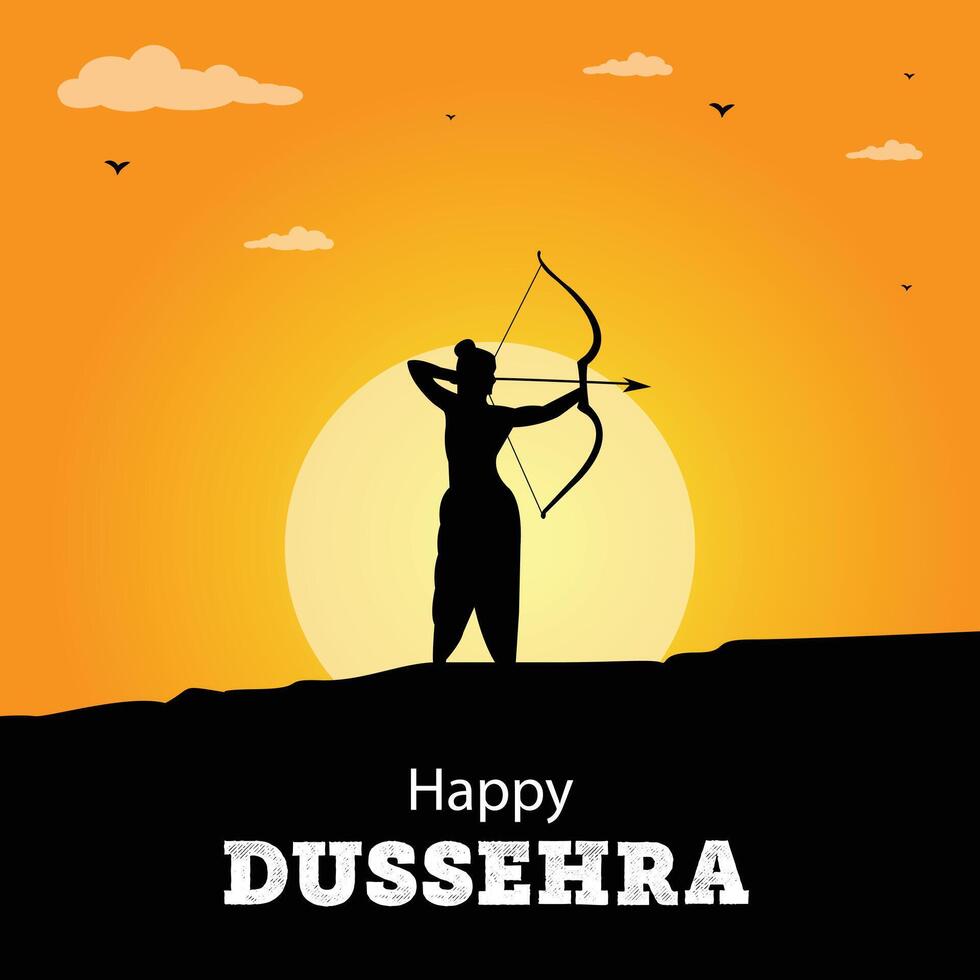 Happy Dussehra celebration vector