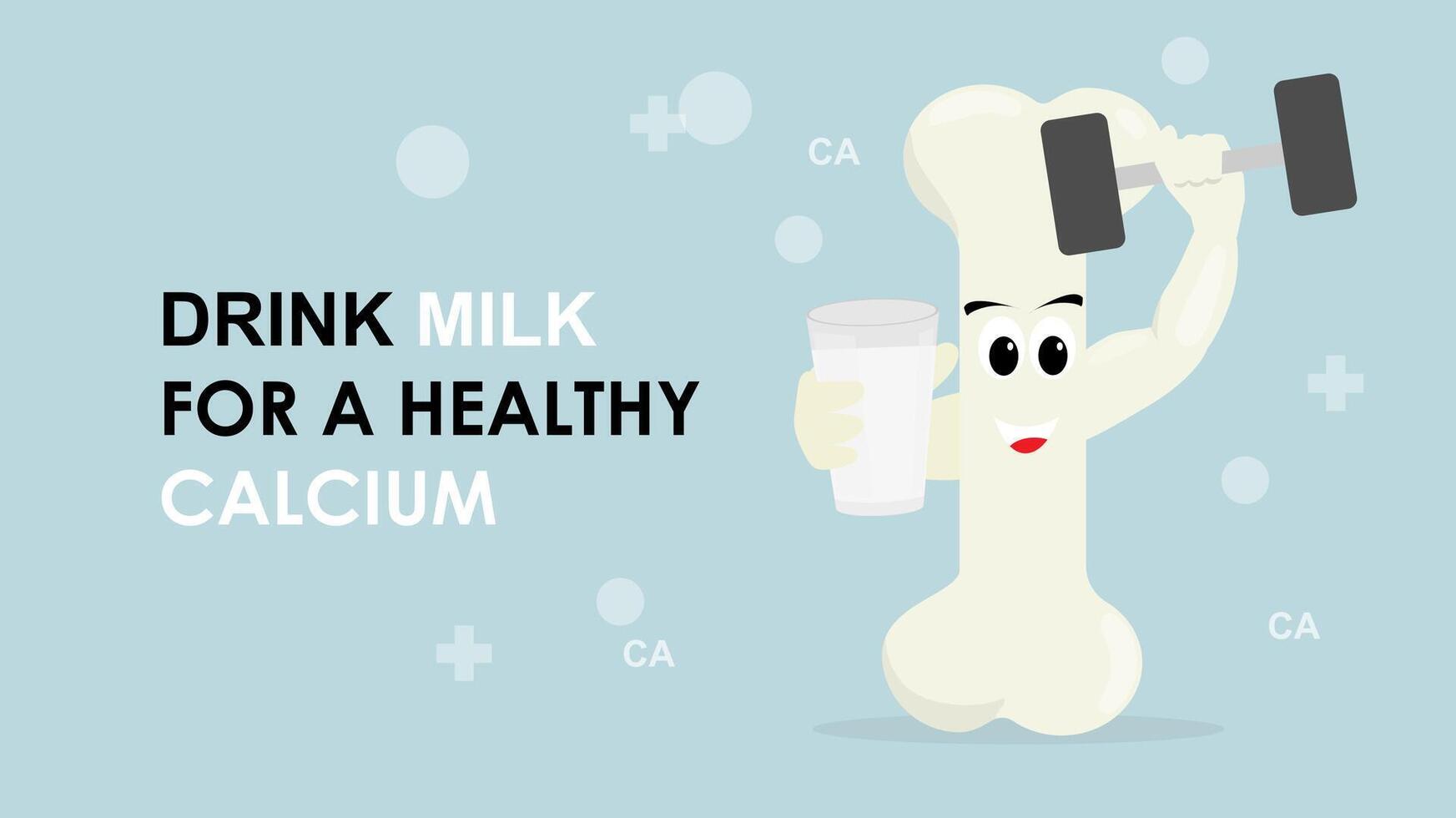 Strong healthy bone character concept vector