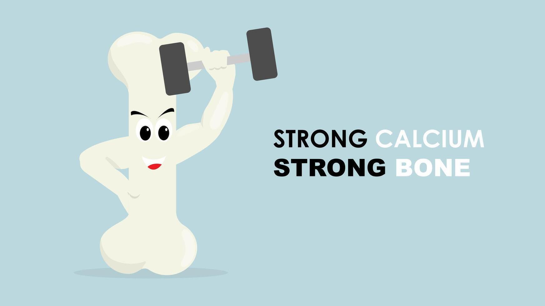 Strong healthy bone character concept vector