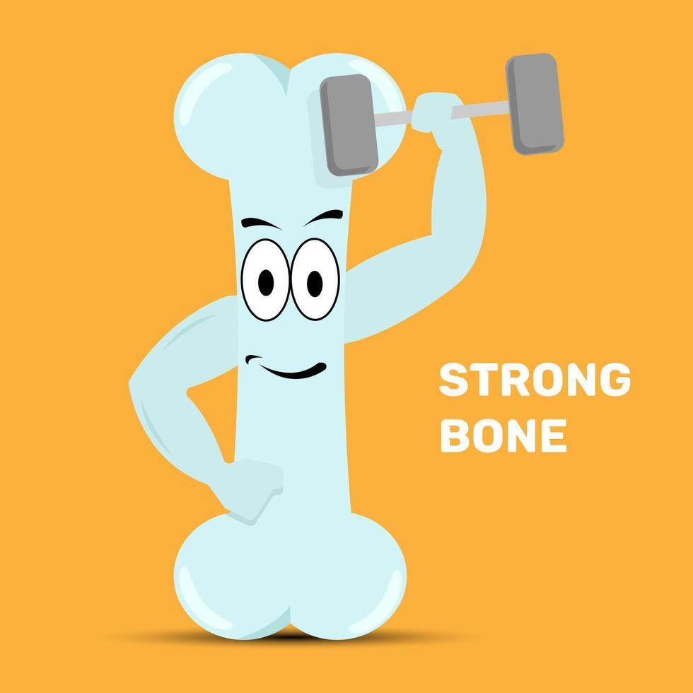 Strong healthy bone character concept vector
