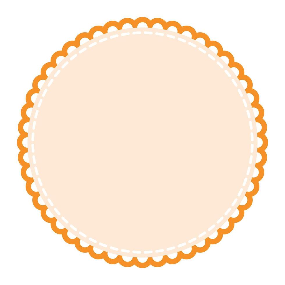 Subtle and Sophisticated Circular Blank Light Orange Sticker Label Design Element vector