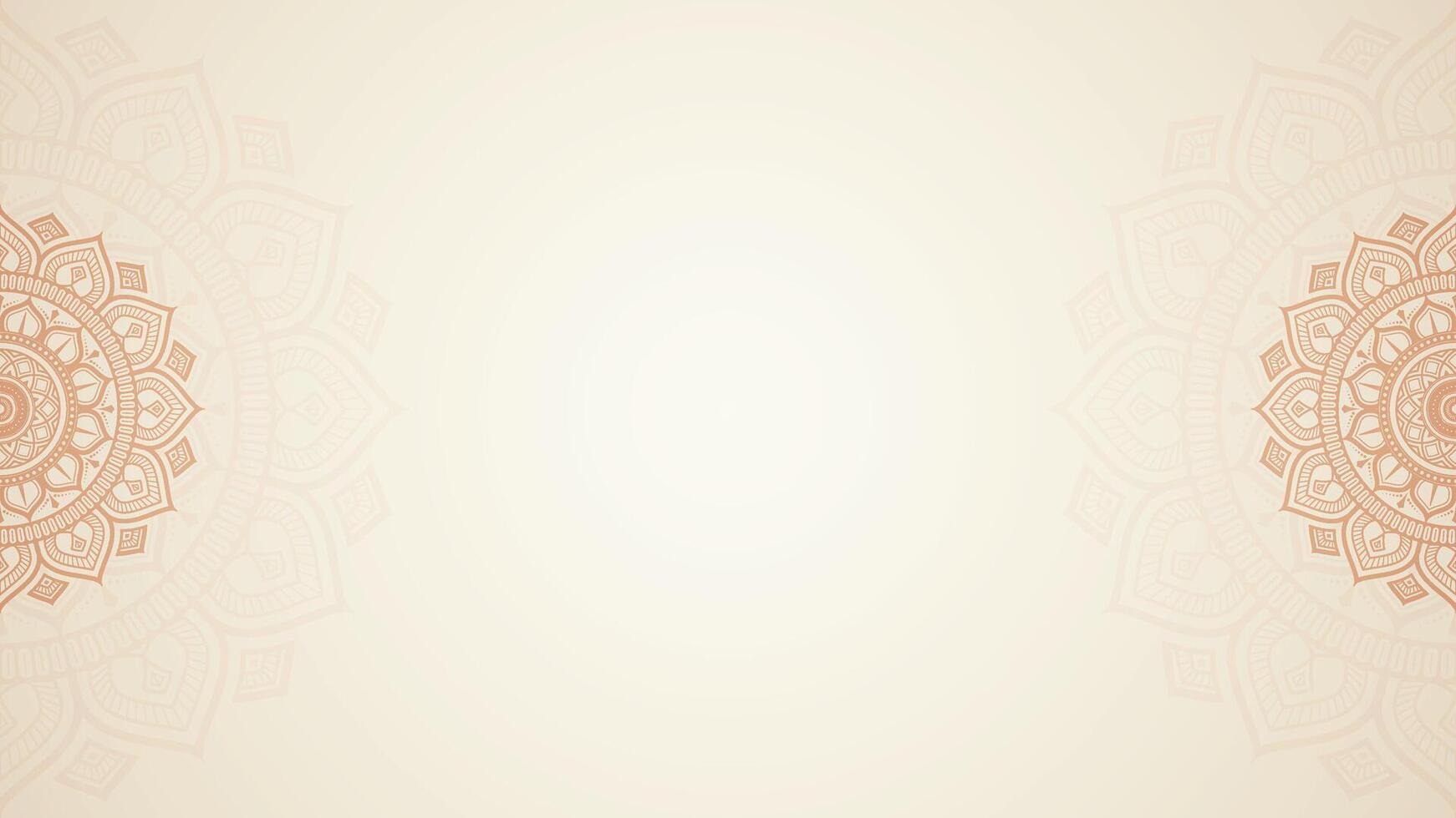 Simple Blank Intricate Mandala Horizontal Plain Background Design with Symmetrical Elements vector