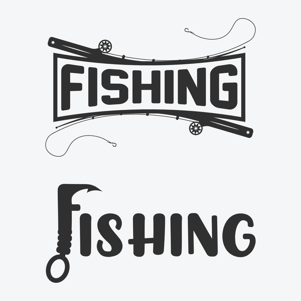 Fishing Typography Logo vector