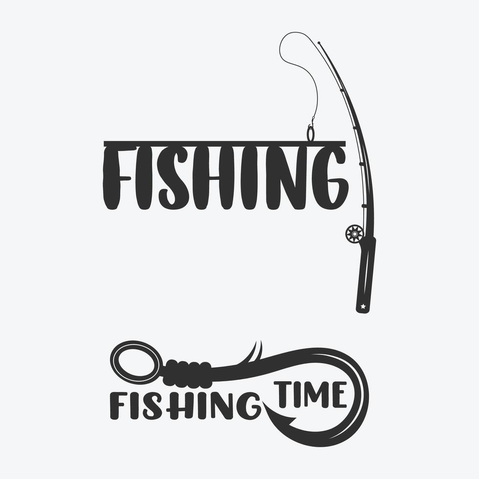 Fishing Typography Logo vector
