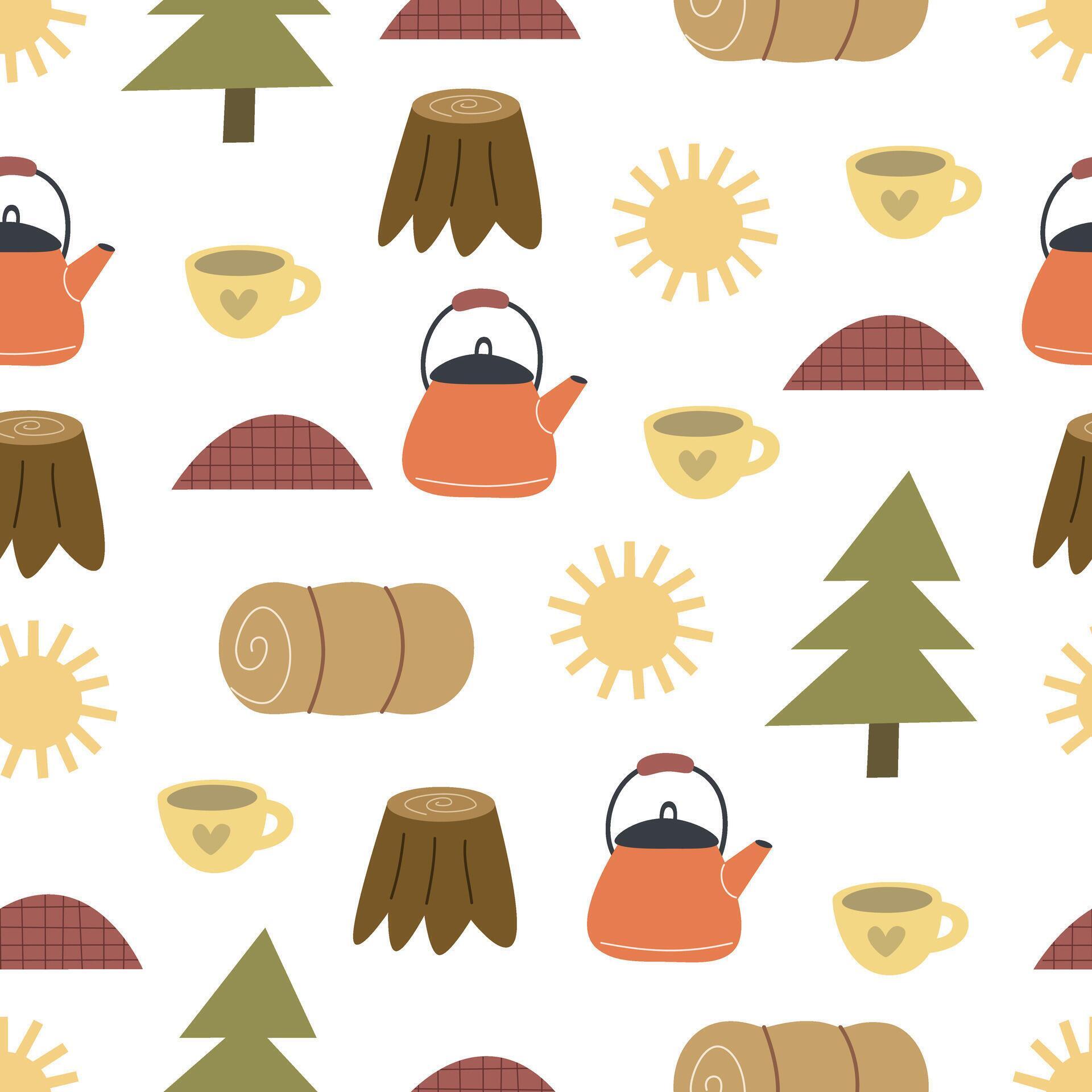 Seamless pattern with camping elements. 48508376 Vector Art at Vecteezy