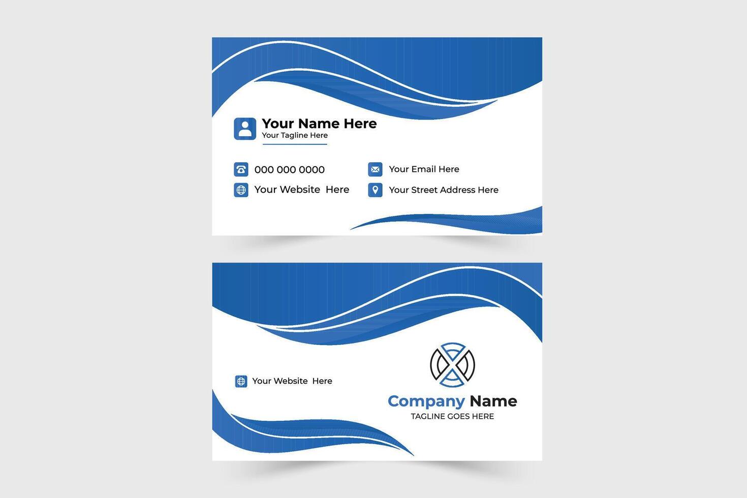 Creative modern Blue Color Name Card and Business Card Design vector