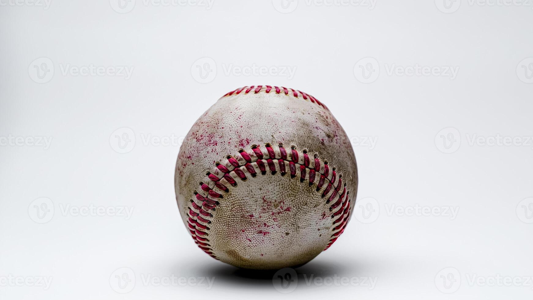 Worn Softball Isolated on White Background. Athletic Gear, Game Ball, Sport Accessory. photo