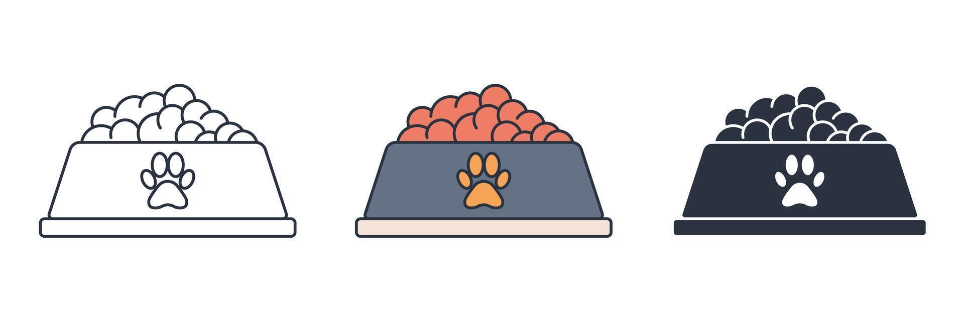 Pet Food Bowl icon symbol illustration isolated on white background vector