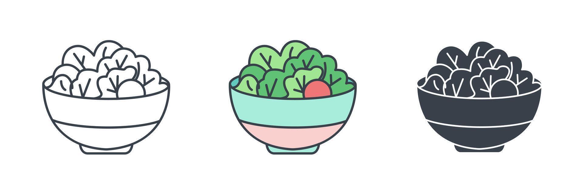 Salad icon theme symbol illustration isolated on white background vector